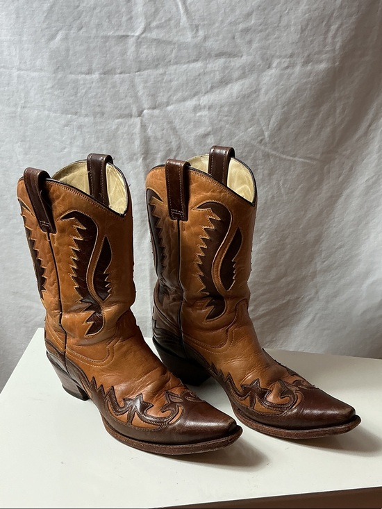 Corral Boots Shoes - Corral Two-Tone Brown Leather Western Heeled Boots